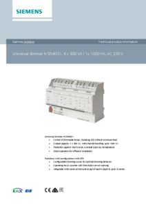 GAMMA N 554D31 fényerőszabályozó (univerzális dimmer) - műszaki adatlap