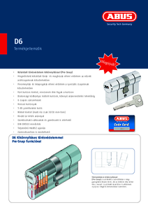 ABUS D6PS zárbetét - műszaki adatlap