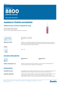 Cemix 8800 szaniterszilikon - műszaki adatlap
