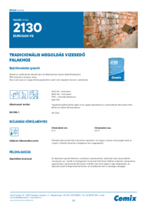 Cemix 2130 Eurosan VS szárítóvakolat gúzoló - műszaki adatlap