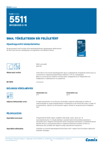 Cemix 5511 NivoBond 3-15 önterülő aljzatkiegyenlítő  - műszaki adatlap