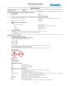Cemix 2262 Thermofix ragasztóhabarcs - biztonsági adatlap