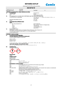 Cemix 2024 MP 501 W gépi alapvakolat - biztonsági adatlap