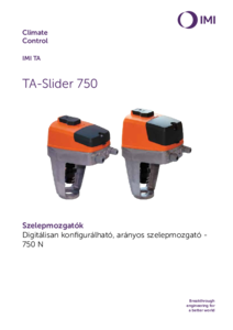 TA-Slider 750 digitálisan konfigurálható, arányos szelepmozgató - 750 N <br>
(TA-Slider 750 HU ed.9 08.2023) - részletes termékismertető