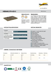 Heraklith A2-C fagyapot tábla - műszaki adatlap