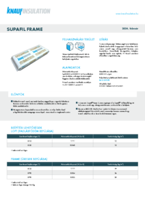 Supafil® Frame fújható üveggyapot szigetelés - műszaki adatlap