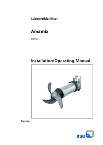 Amamix - vízszintes merülőmotoros keverőmű (60 Hz) - alkalmazástechnikai útmutató