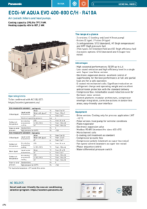 ECOi-W AQUA EVO 400-800 C/H léghűtéses folyadékhűtők és hőszivattyúk, R410A <br>
(General Catalogue 2024/2025, 476-479. oldal) - műszaki adatlap