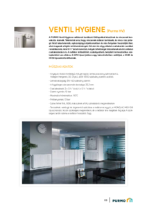 PURMO Ventil Hygiene lapradiátor - műszaki adatlap