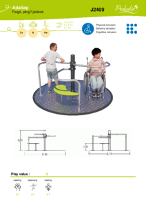Proludic forgó, pörgő játszótéri eszközök - J2409 - műszaki adatlap