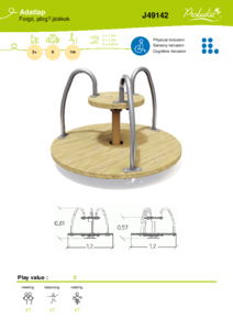 Proludic forgó, pörgő játszótéri eszközök - J49142 - műszaki adatlap