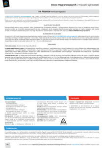 REVCO FIX PRÉMIUM rendszerragasztó - műszaki adatlap