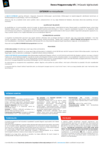 REVCO EXTERIOR homlokzatfesték - műszaki adatlap