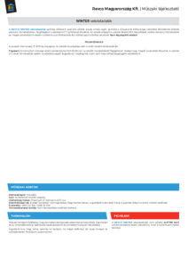 REVCO WINTER vakolatadalék - műszaki adatlap