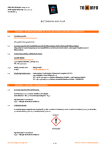 REVCO PRIMER vakolatalapozó - biztonsági adatlap