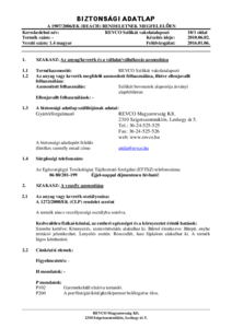 REVCO SILICATE vakolatalapozó - biztonsági adatlap