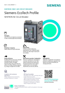 Sentron 3WA légmegszakító EcoTech minősítés - tanúsítvány