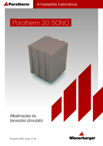 Porotherm 20 SONO hanggátló beton falazóelem - általános termékismertető