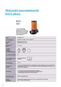 Wavin KGA rendszerű műanyag tisztítóaknák KG csatornacsövekhez - műszaki adatlap